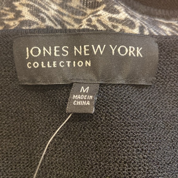 JONES NEW YORK | size M | knit muscle top with animal style print design | NWT - Picture 6 of 11